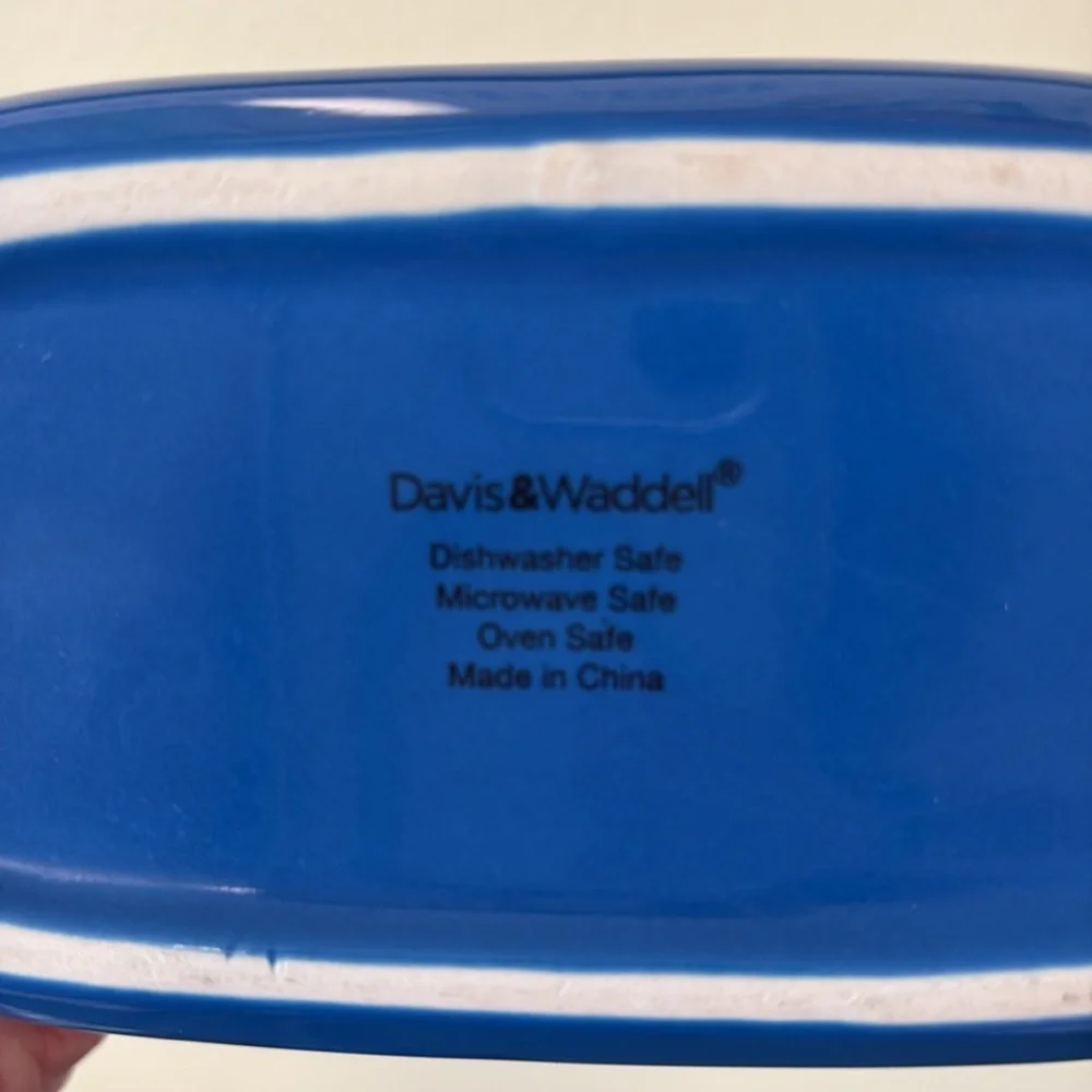 Davis & Waddell Blue Ceramic Covered Cheese Baker